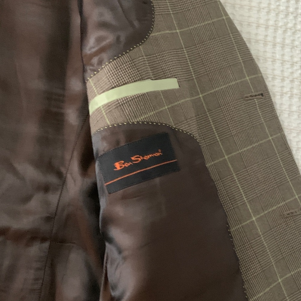Ben Sherman Tan Checkered Blazer - Picture 5 of 11